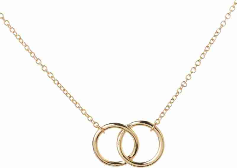 Double Ring Alloy Necklace – for women"s and girls