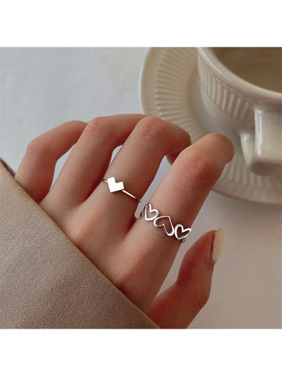 Couple Heart Shape Korean Ring
