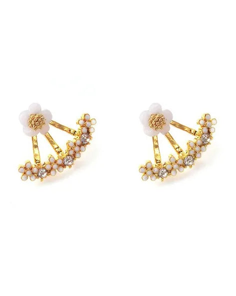RoseGold Colour Flower Shape Korean Studs