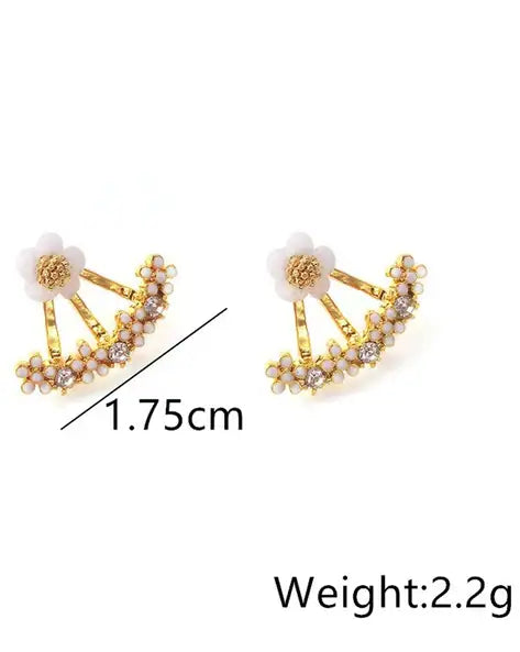 RoseGold Colour Flower Shape Korean Studs
