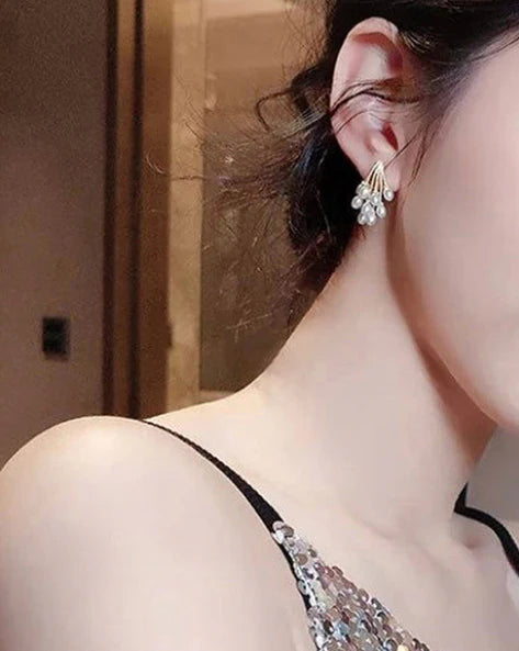 Korean Water Drop Style Pearl Earrings
