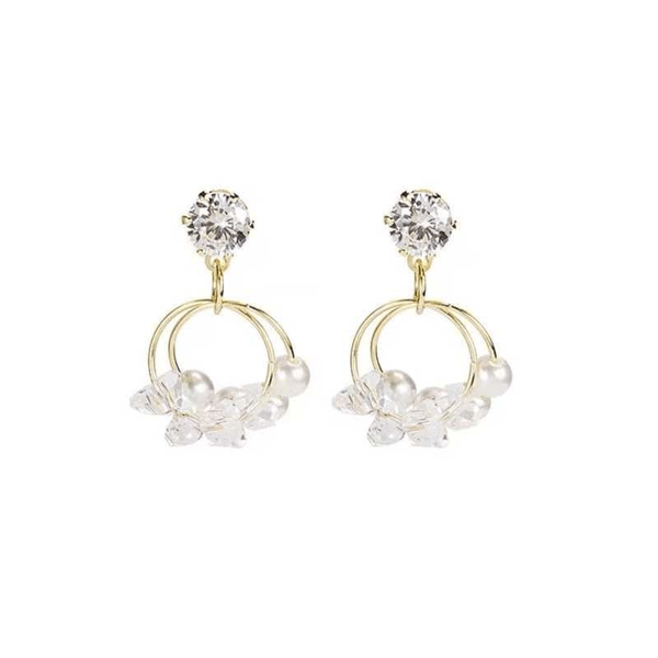 Multi Crystal Korean earring