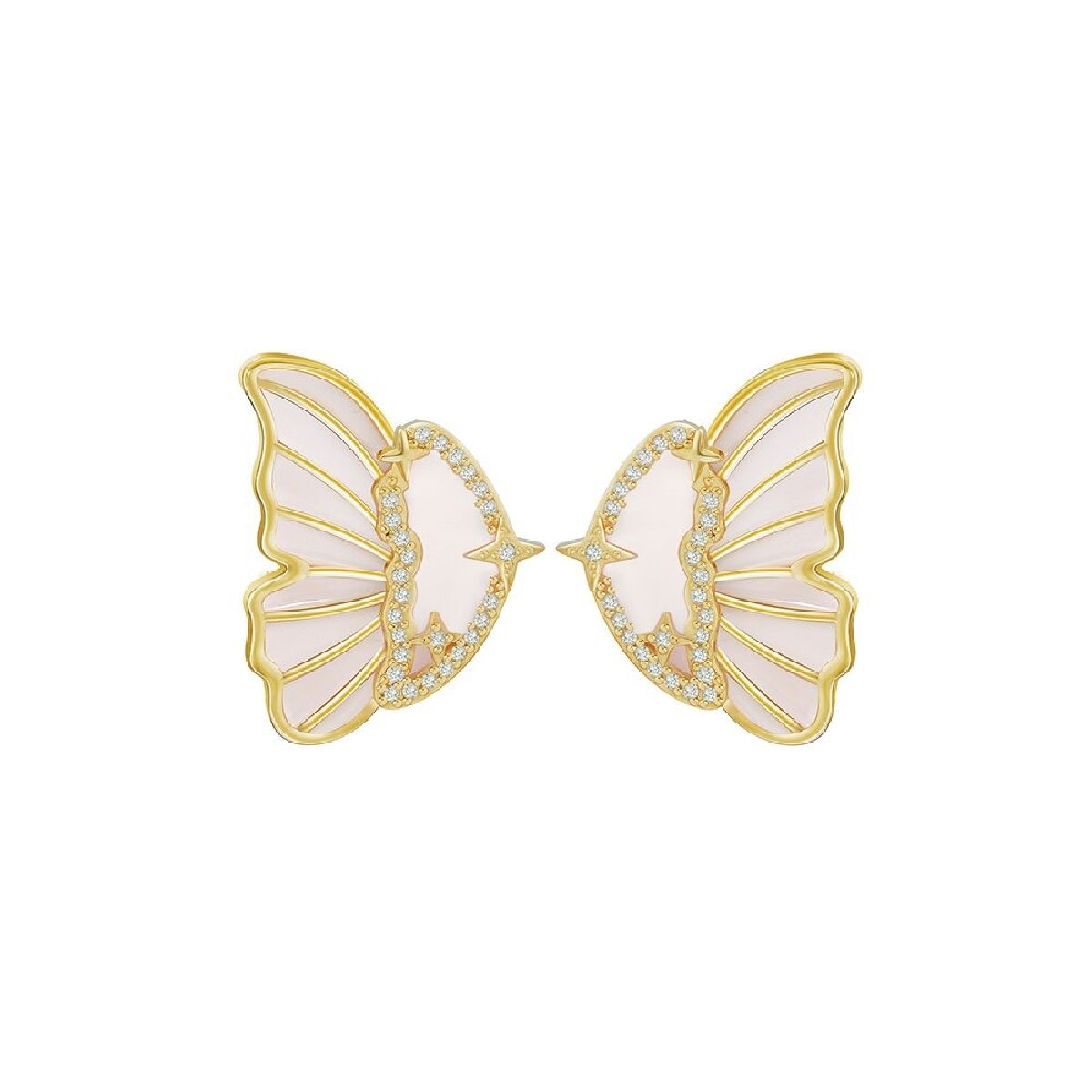 White Butterfly Korean Earrings