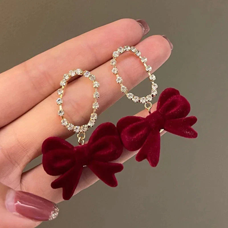 Red Bow Earrings
