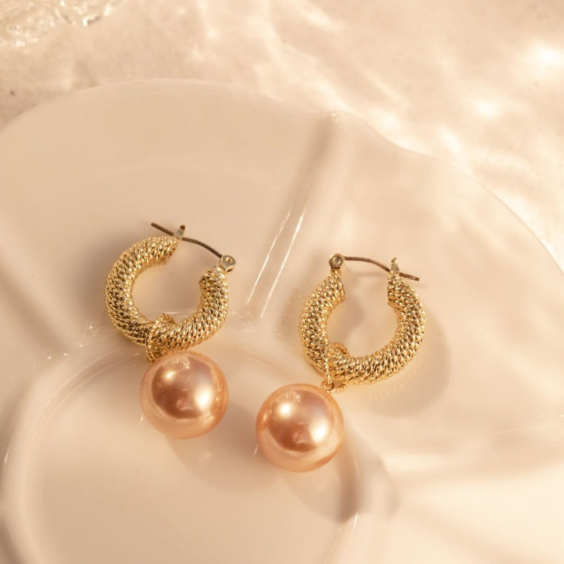Gold Plated Round Shape Korean earring