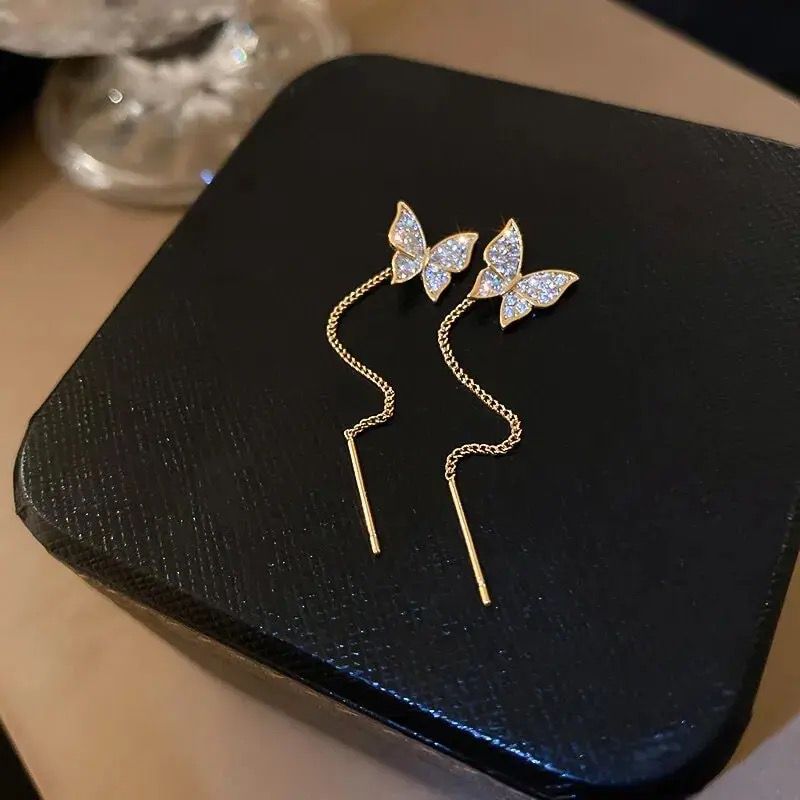 Golden Butterfly Shape Korean Earrings