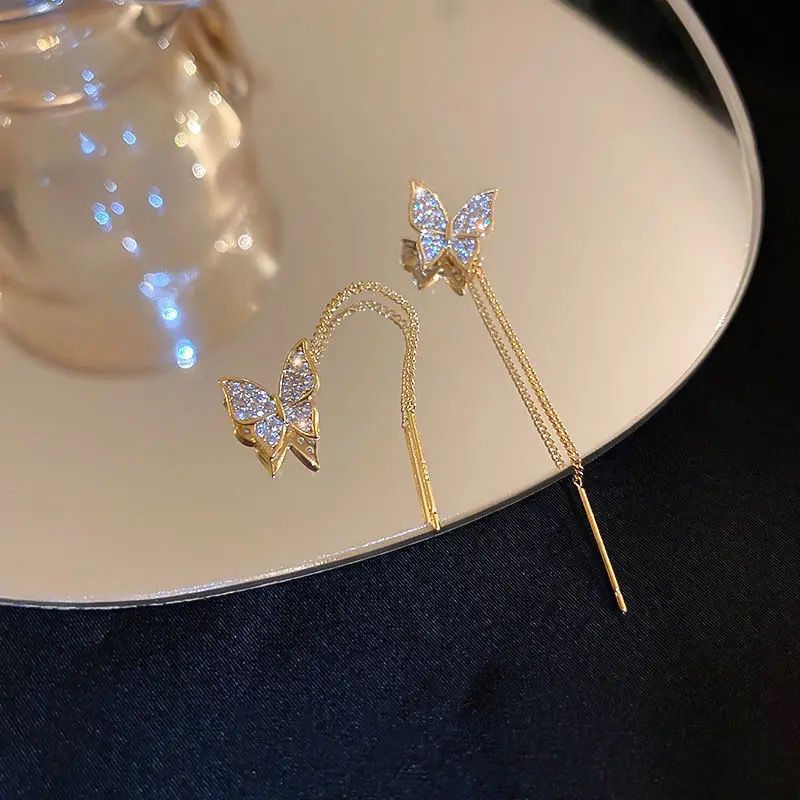Golden Butterfly Shape Korean Earrings