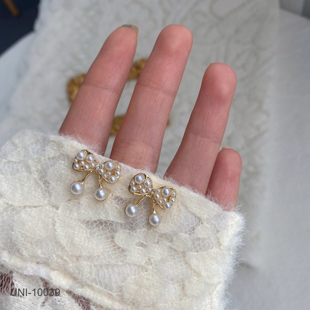 Bow Zircon Studded Earrings