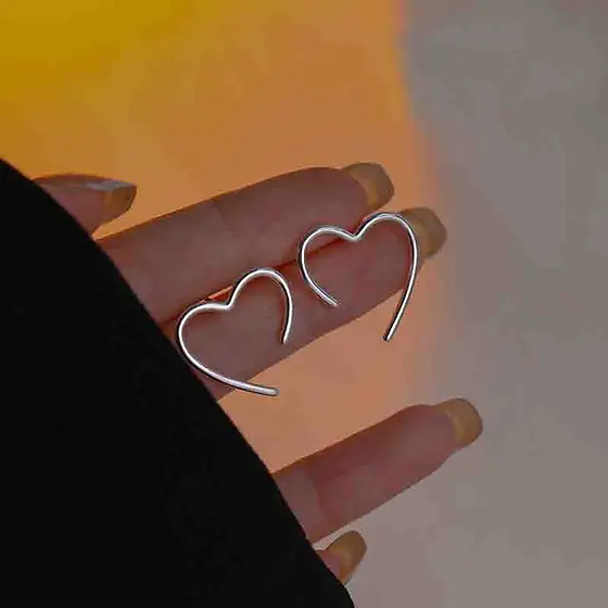 Heart Shape Silver Korean earring