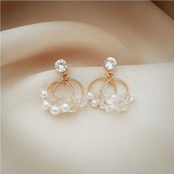 Multi Crystal Korean earring