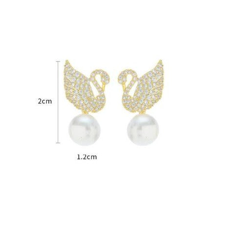 Swan Shape Korean Stud Earrings