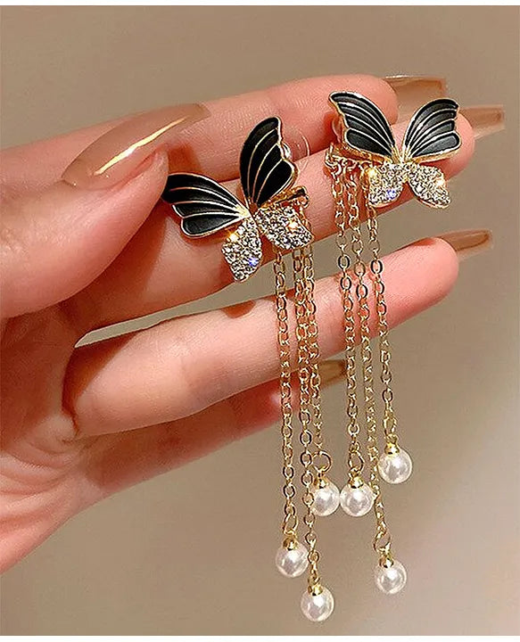 Dazzling Butterfly Drop Earrings