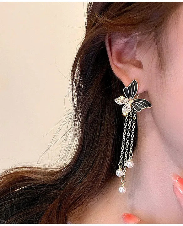 Dazzling Butterfly Drop Earrings