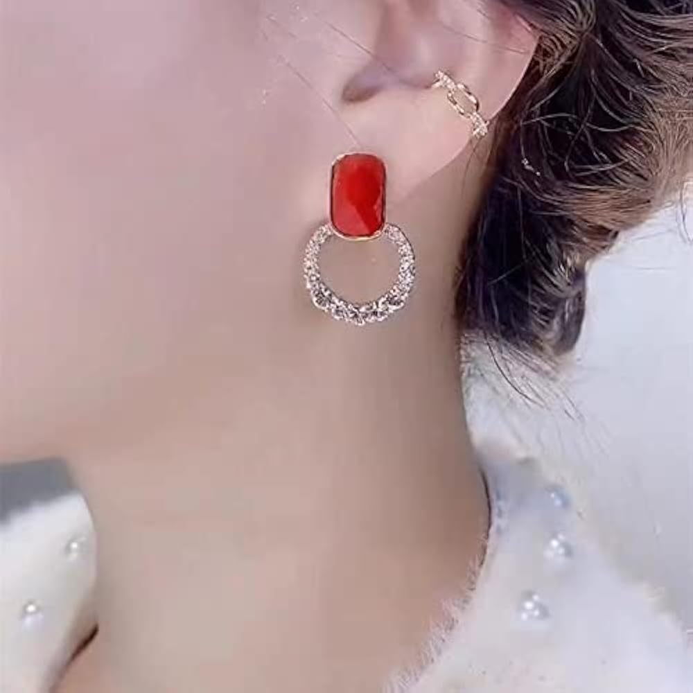 Red Drop Korean Earrings