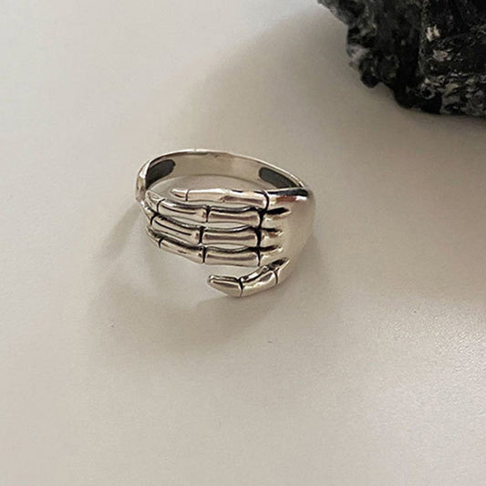 Silver Skeleton Hand Adjustable Ring