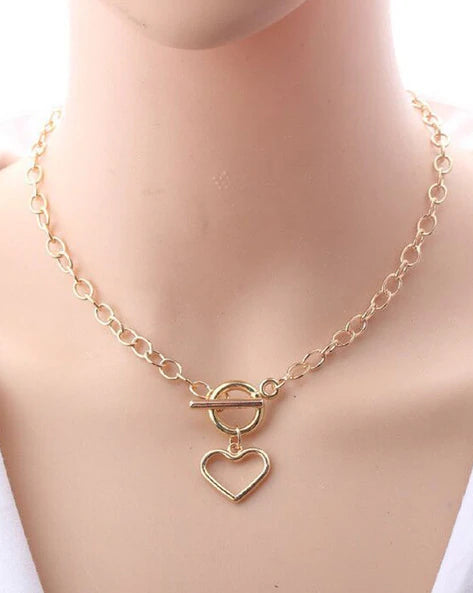 Golden Heart-Plated Necklace – Wear Your Love with Style