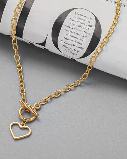 Golden Heart-Plated Necklace – Wear Your Love with Style