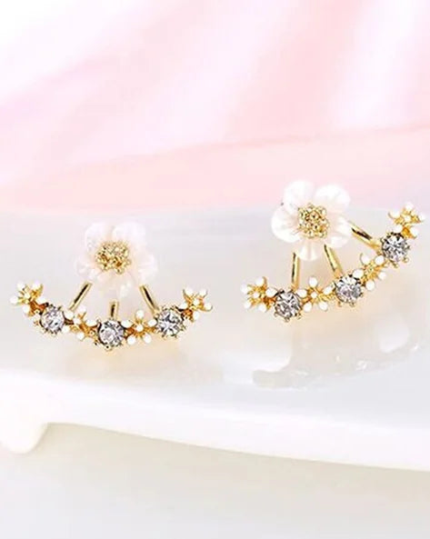 RoseGold Colour Flower Shape Korean Studs
