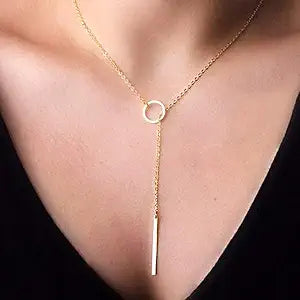 Y-Shaped Circle Lariat Necklace – Graceful, Modern, Unforgettable!