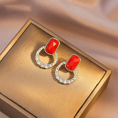 Red Drop Korean Earrings