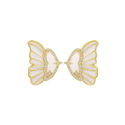 White Butterfly Korean Earrings