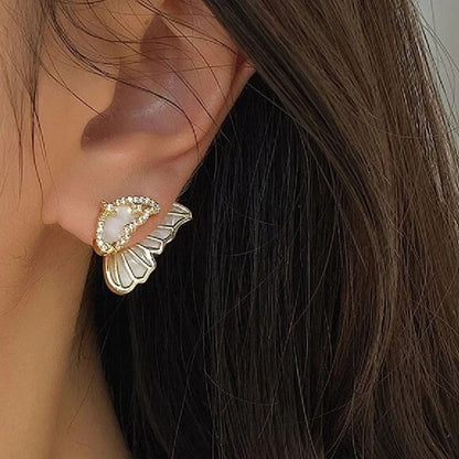 White Butterfly Korean Earrings