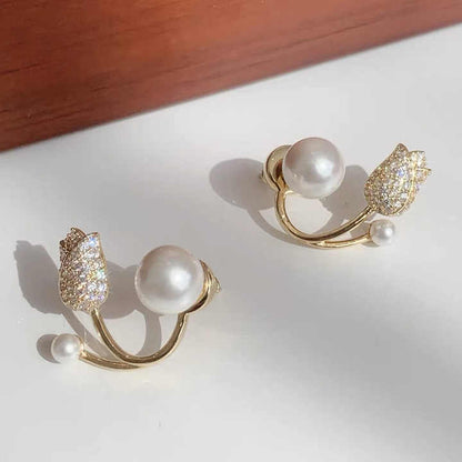 Heart Shape Silver  Korean earring
