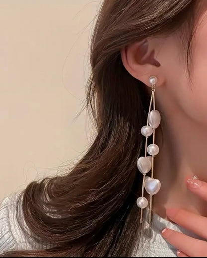 Long Heart Earrings