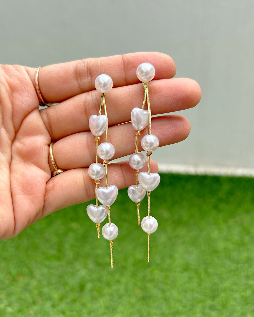 Long Heart Earrings