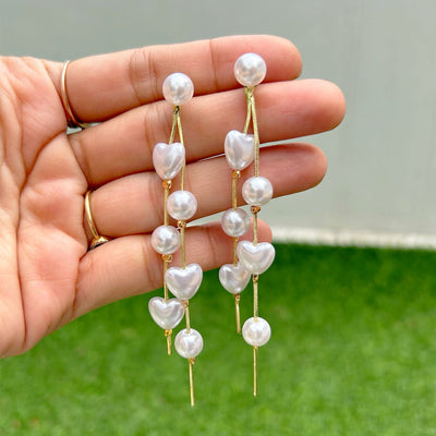 Long Heart Earrings
