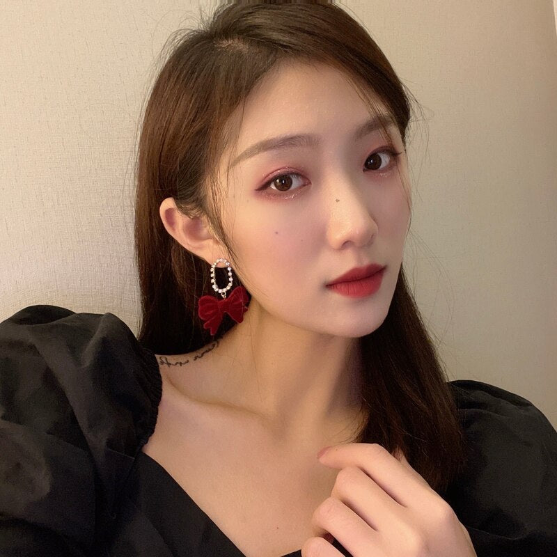 Red Bow Earrings