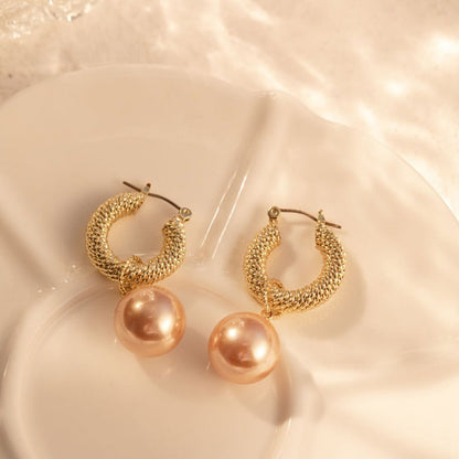 Gold Plated Round Shape Korean earring