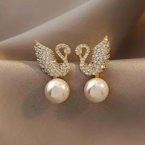 Swan Shape Korean Stud Earrings
