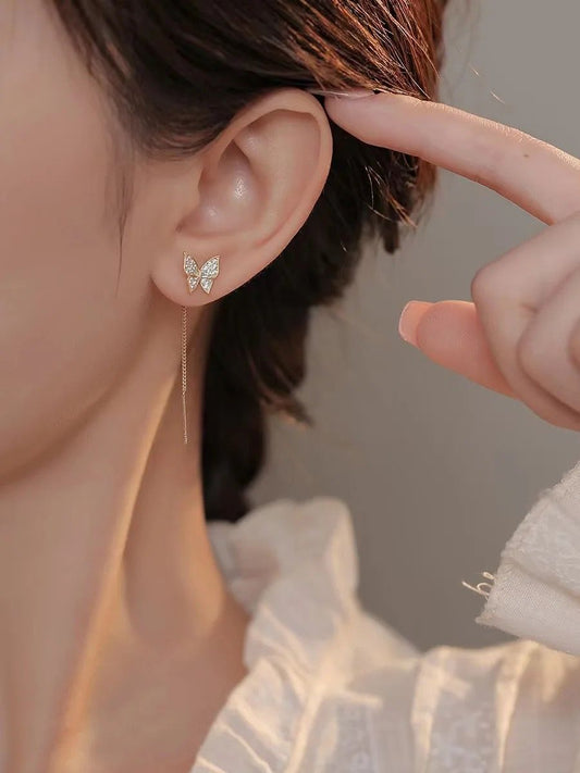 Golden Butterfly Shape Korean Earrings