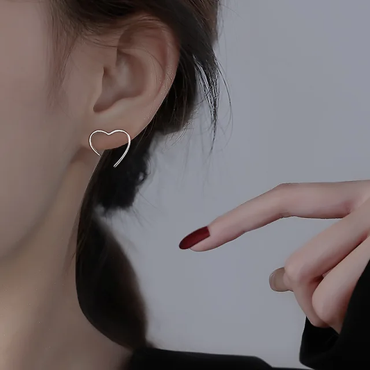 Heart Shape Silver Korean earring