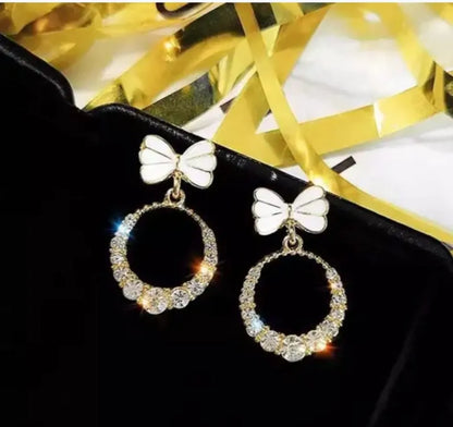 Elegant Bow Drop Earrings