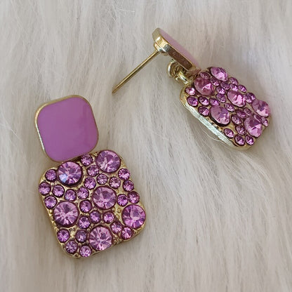 Purple Colour with Crystal Dimond Korean earring