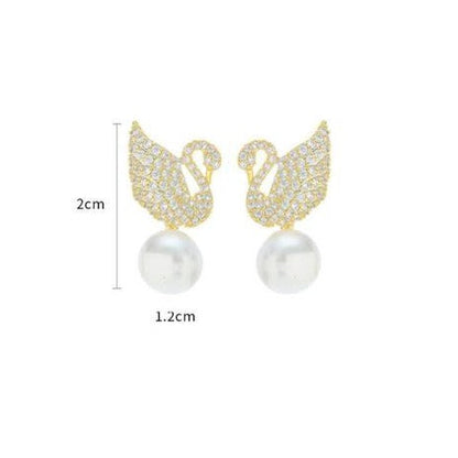 Swan Shape Korean Stud Earrings