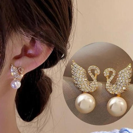 Swan Shape Korean Stud Earrings